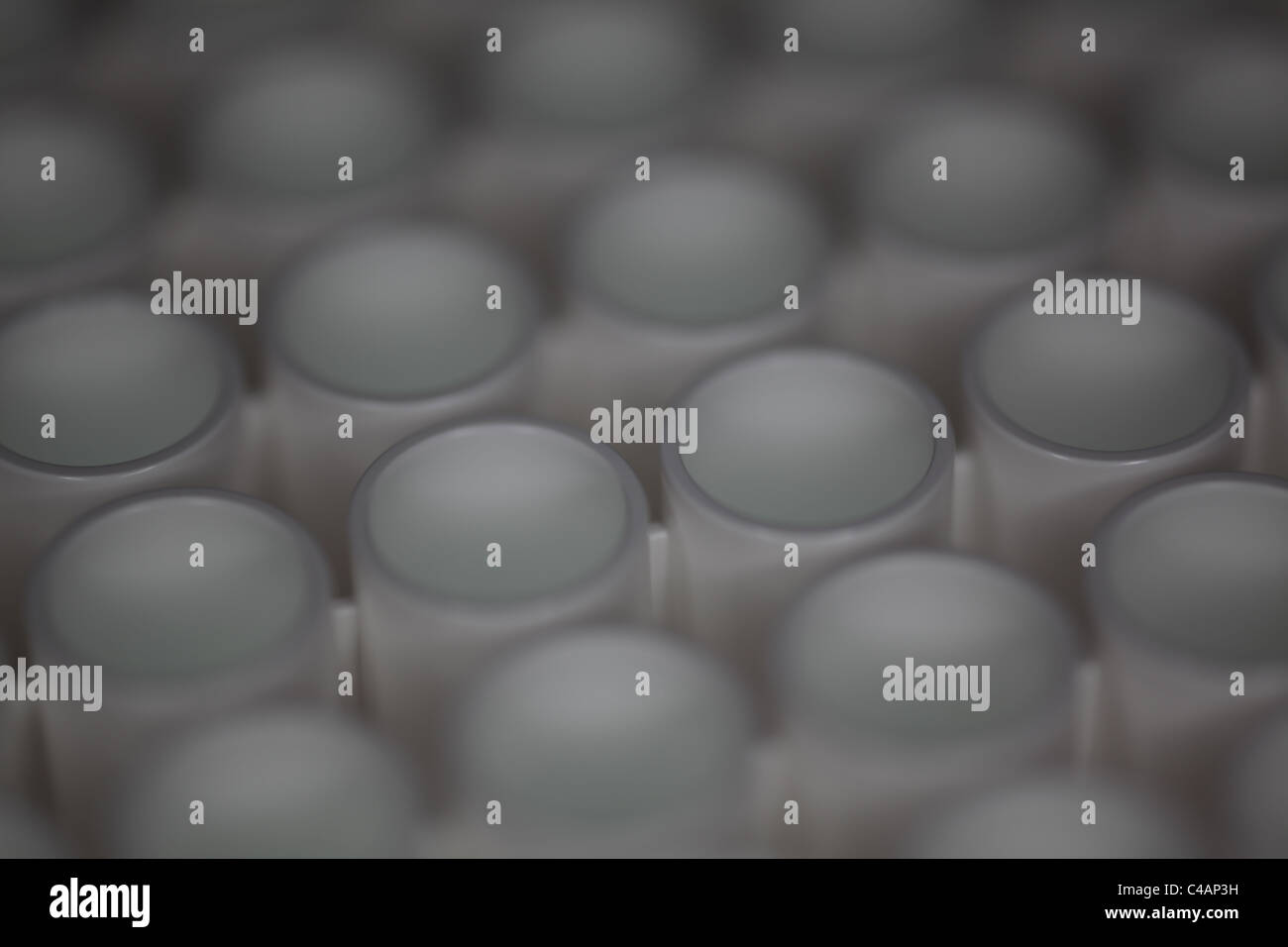 Closeup of a white plastic 96well plate used for luminescence