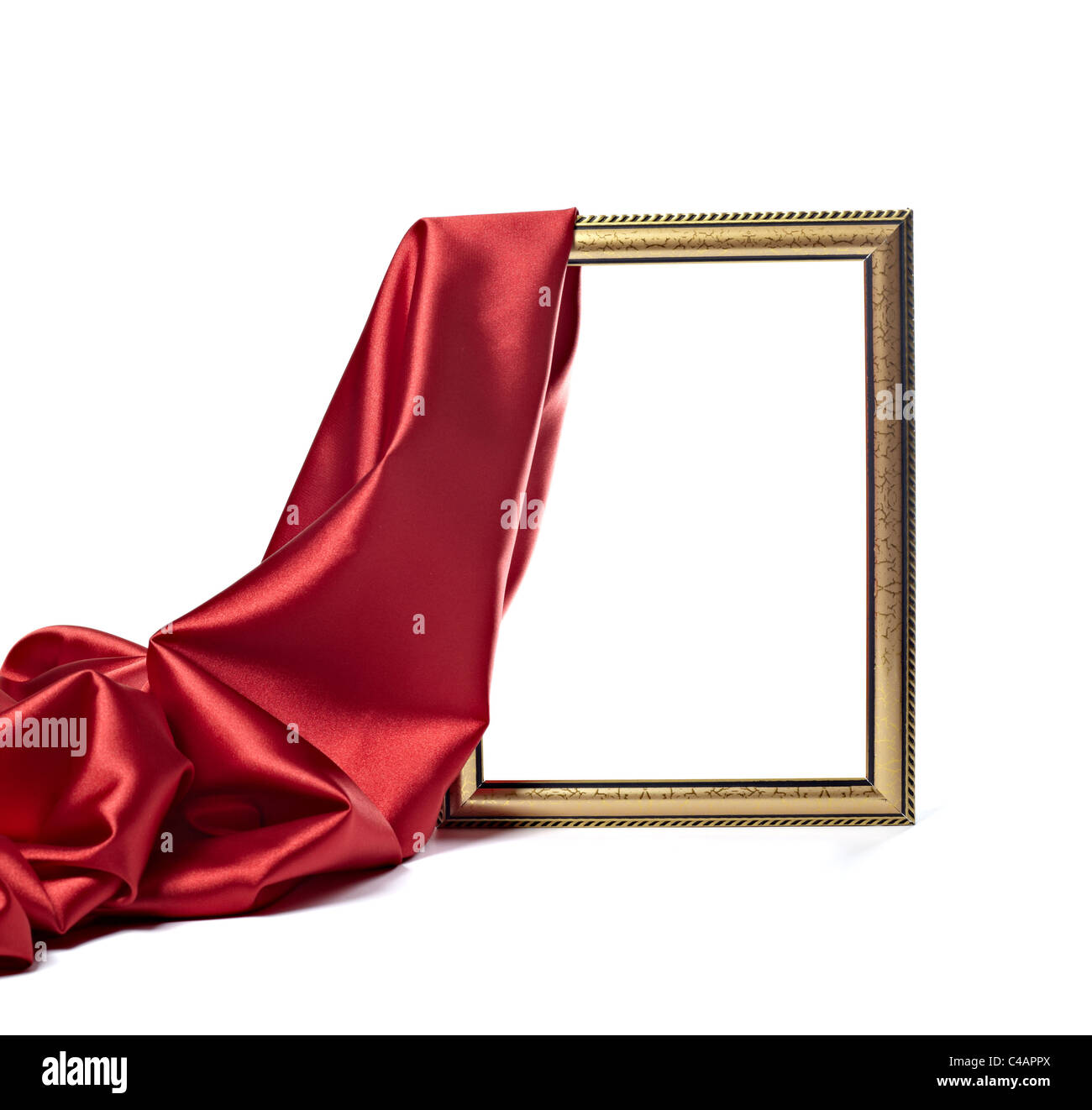 wooden frame and silk Stock Photo Alamy