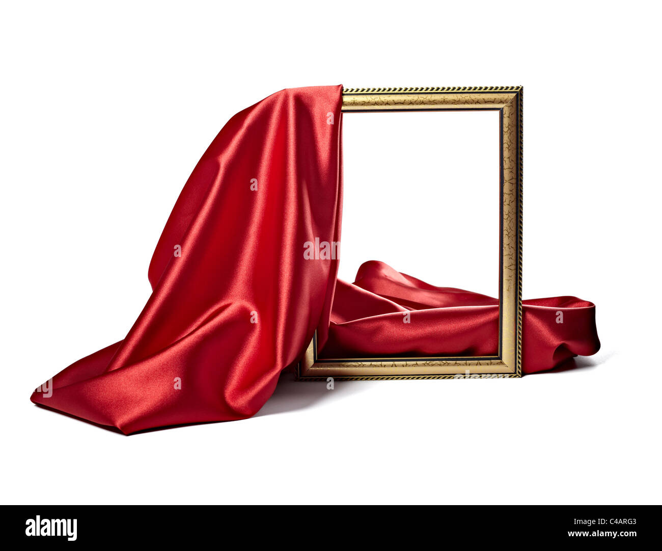 wooden frame and silk Stock Photo Alamy