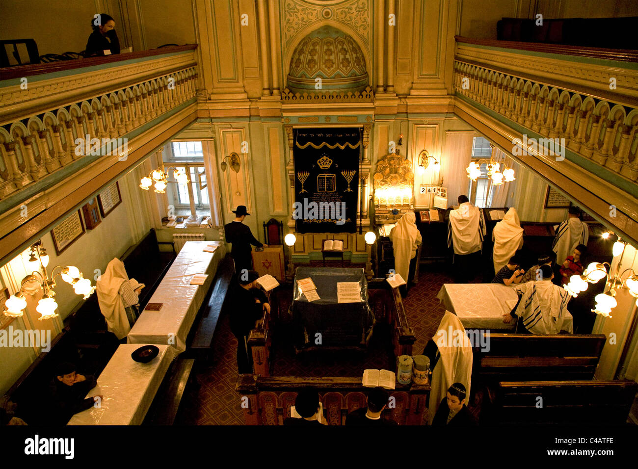 Russia, St.Petersburg; During a religious ceremony in the main old Synagogue in the historical centre Stock Photo