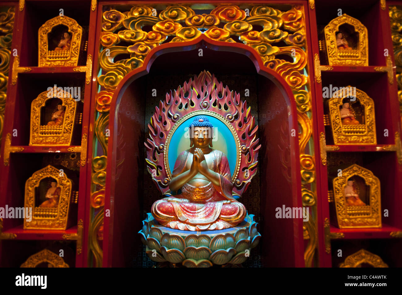 Singapore, Singapore, Chinatown. Buddha statue in the Buddha Tooth
