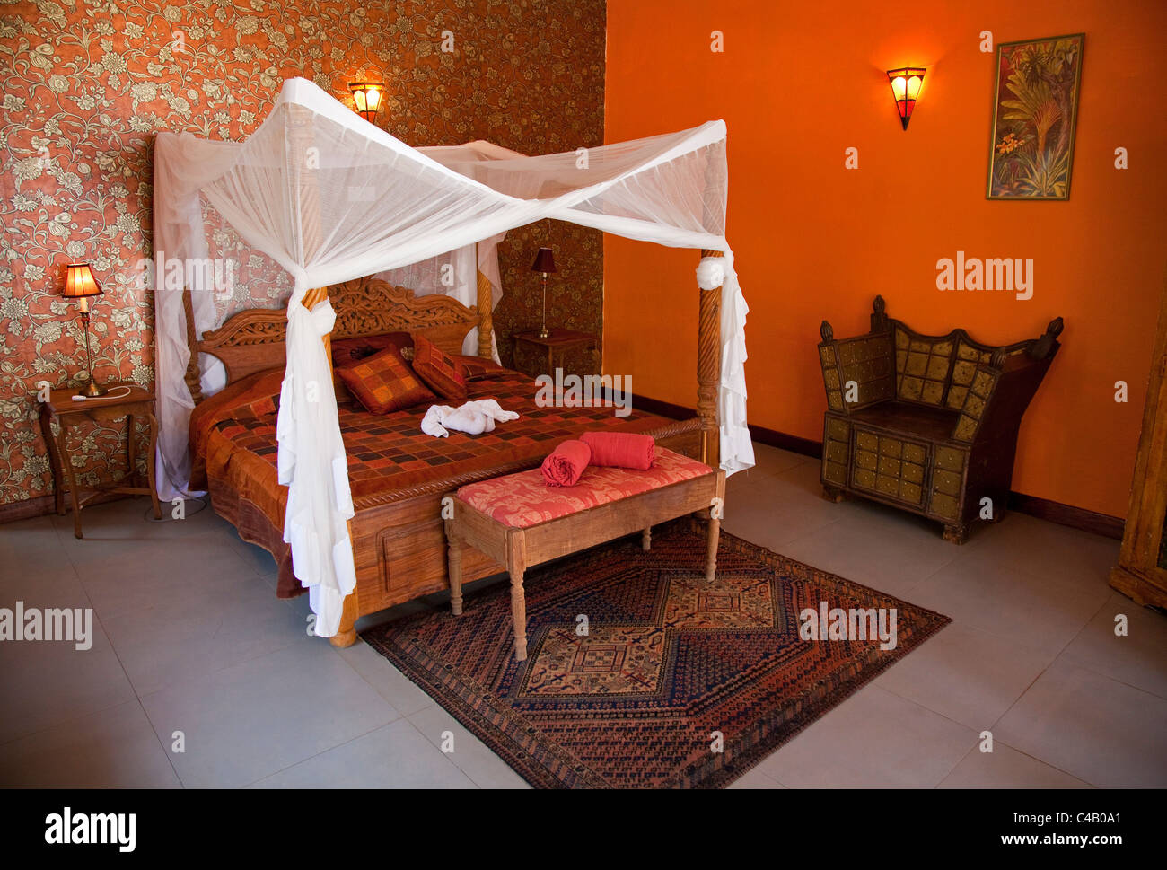 Zanzibar, Echo Beach Resort. A luxury room. Stock Photo