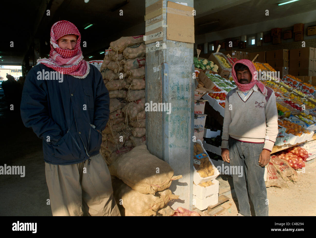 Kuwait City Kuwait Iranian Vegetable Market Foreign Workers Stock Photo