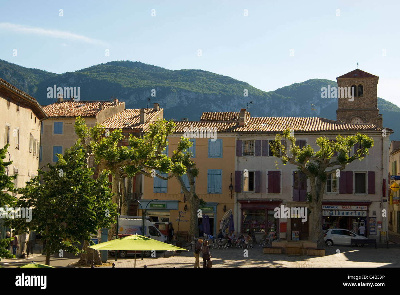 Place De La Republique Quillan Aude Southwest France Stock
