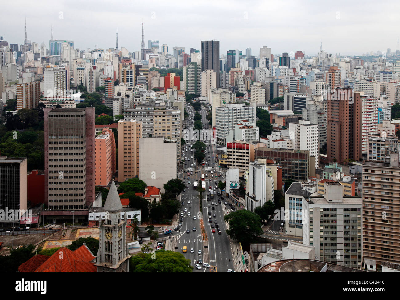Downtown Sao Paulo seen from the Copan Building. Brazil Stock Photo