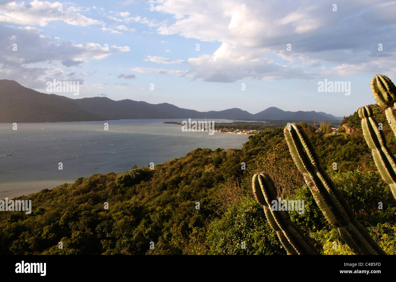 Viewpoint overlooking the Lagoa da Conceicao in Florianopolis. Stock Photo