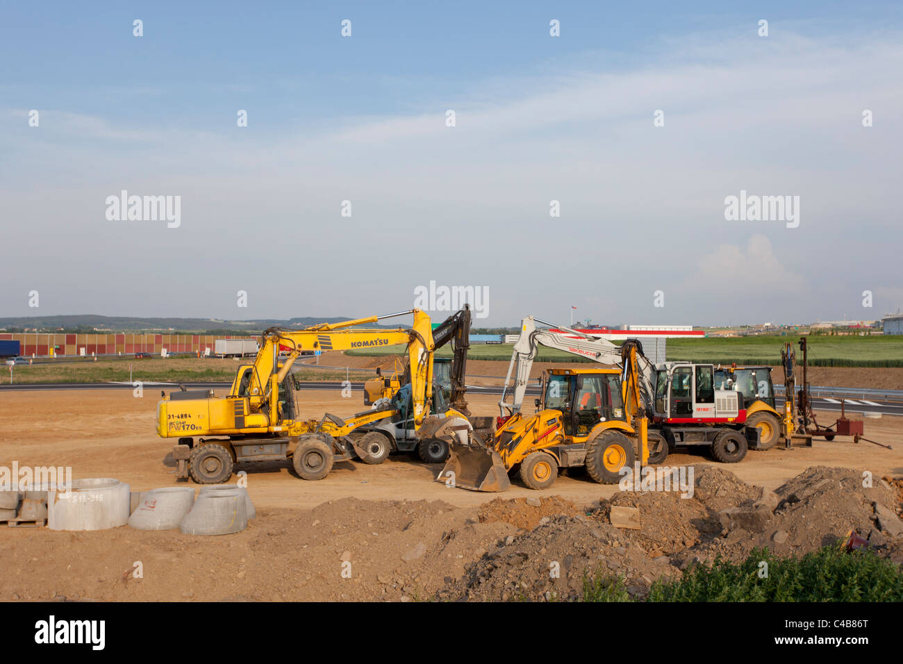 Road construction site Stock Photo