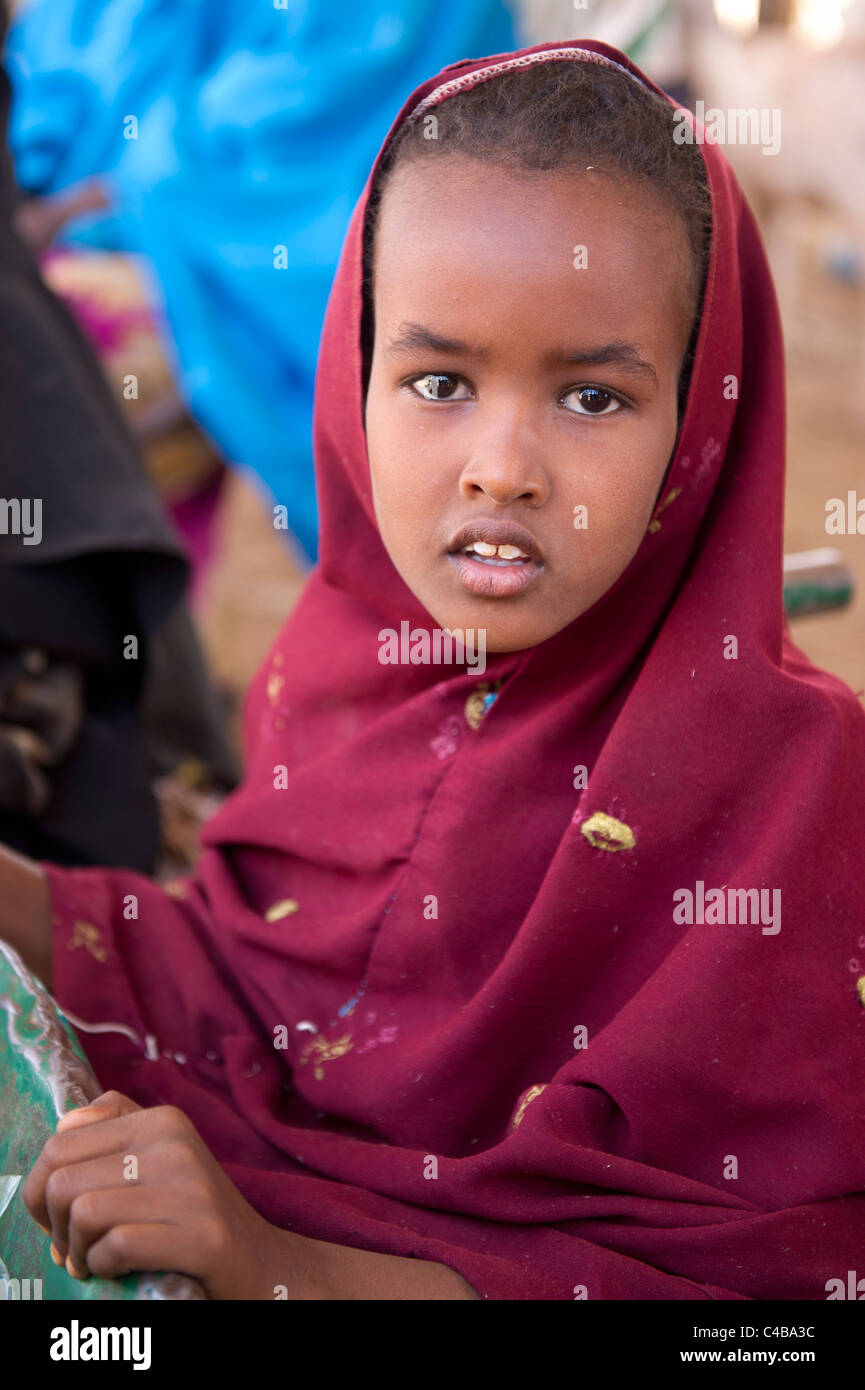 Veiled girl, Barao, Somaliland, Somalia Stock Photo