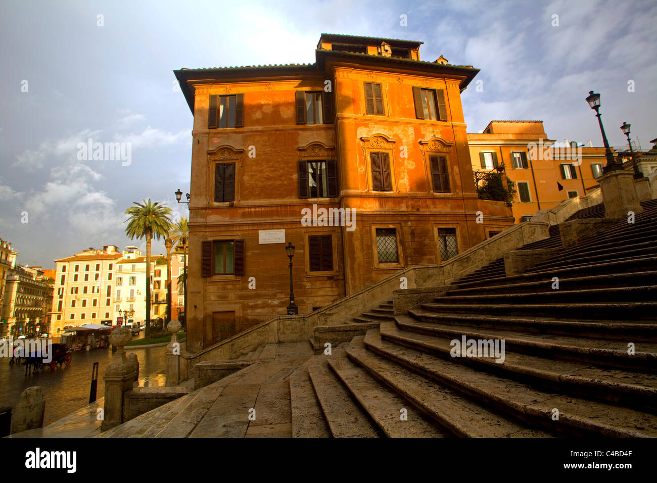 Rome, Italy; The famed steps from the Piazza di Spagna which during the evening become full of life espeacially with youths and Stock Photo