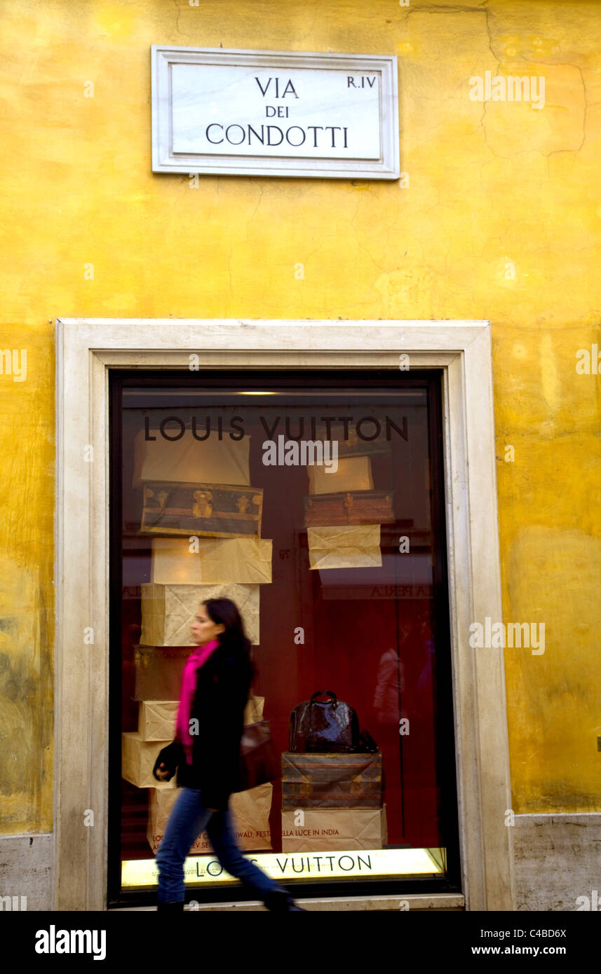Louis Vuitton Store In Rome Stock Photo - Download Image Now