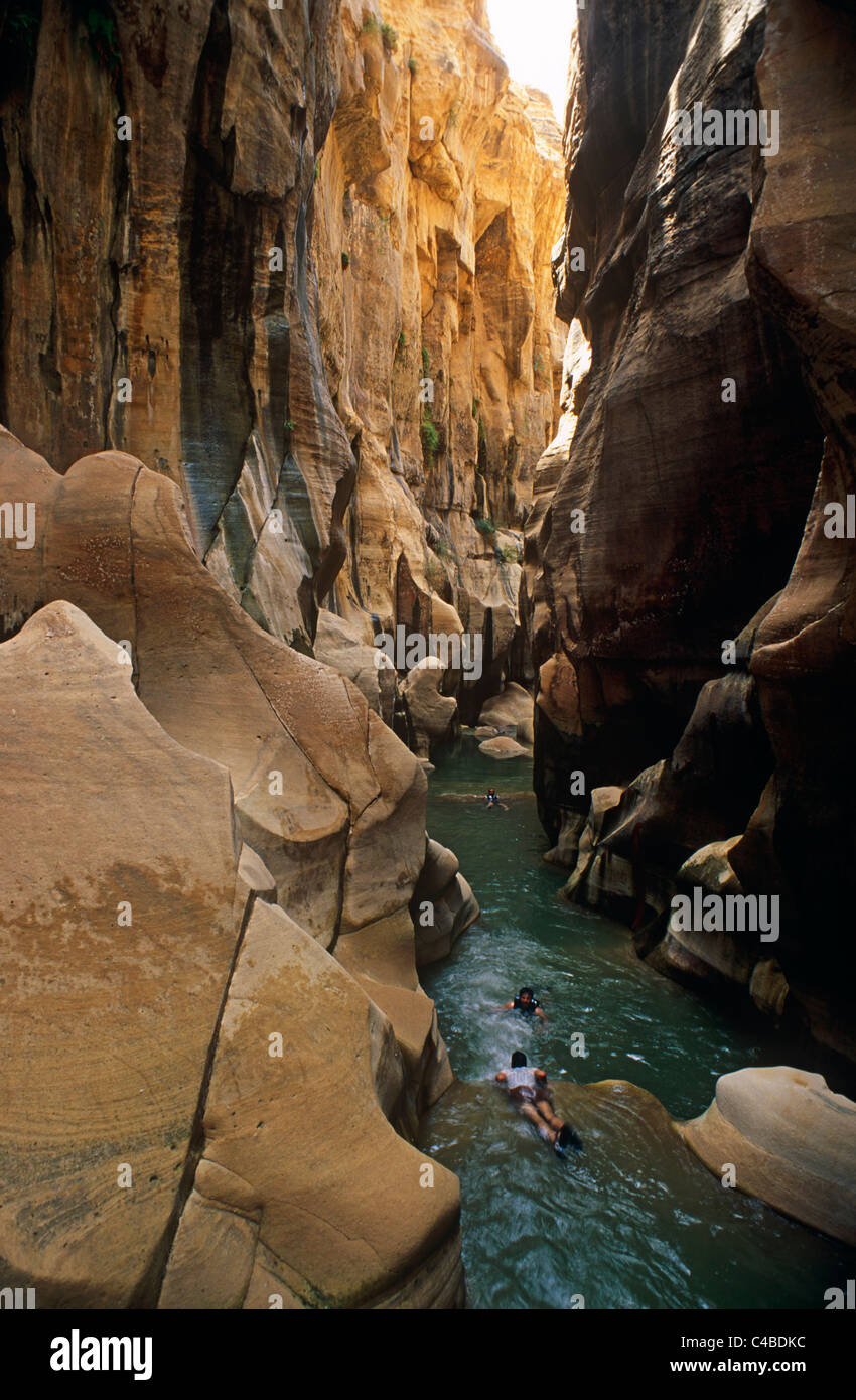 Jordan, Mujib Nature Reserve, Malaqi Trail, Hidan River. Canyoning Stock  Photo - Alamy
