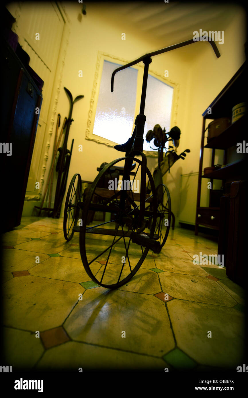 Old bicycle in a storage room Stock Photo