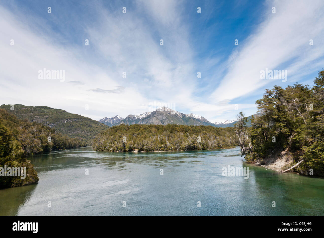 Lake Rivadavia, Los Alerces National Park is a national park in Chubut Province, Argentina Stock Photo