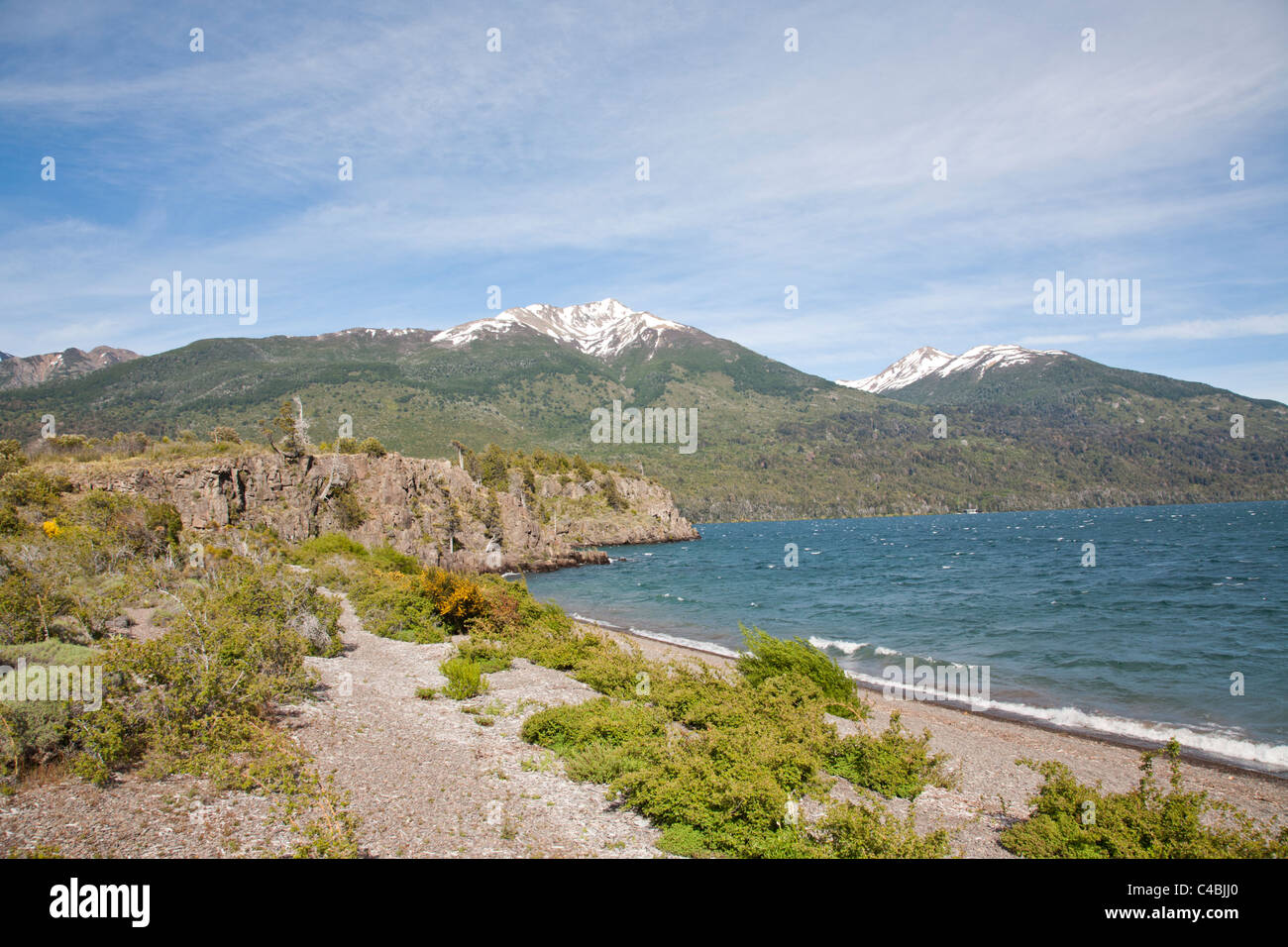 Lake Futalaufquen, one of the many lakes in the Los Alerces National Park. Stock Photo