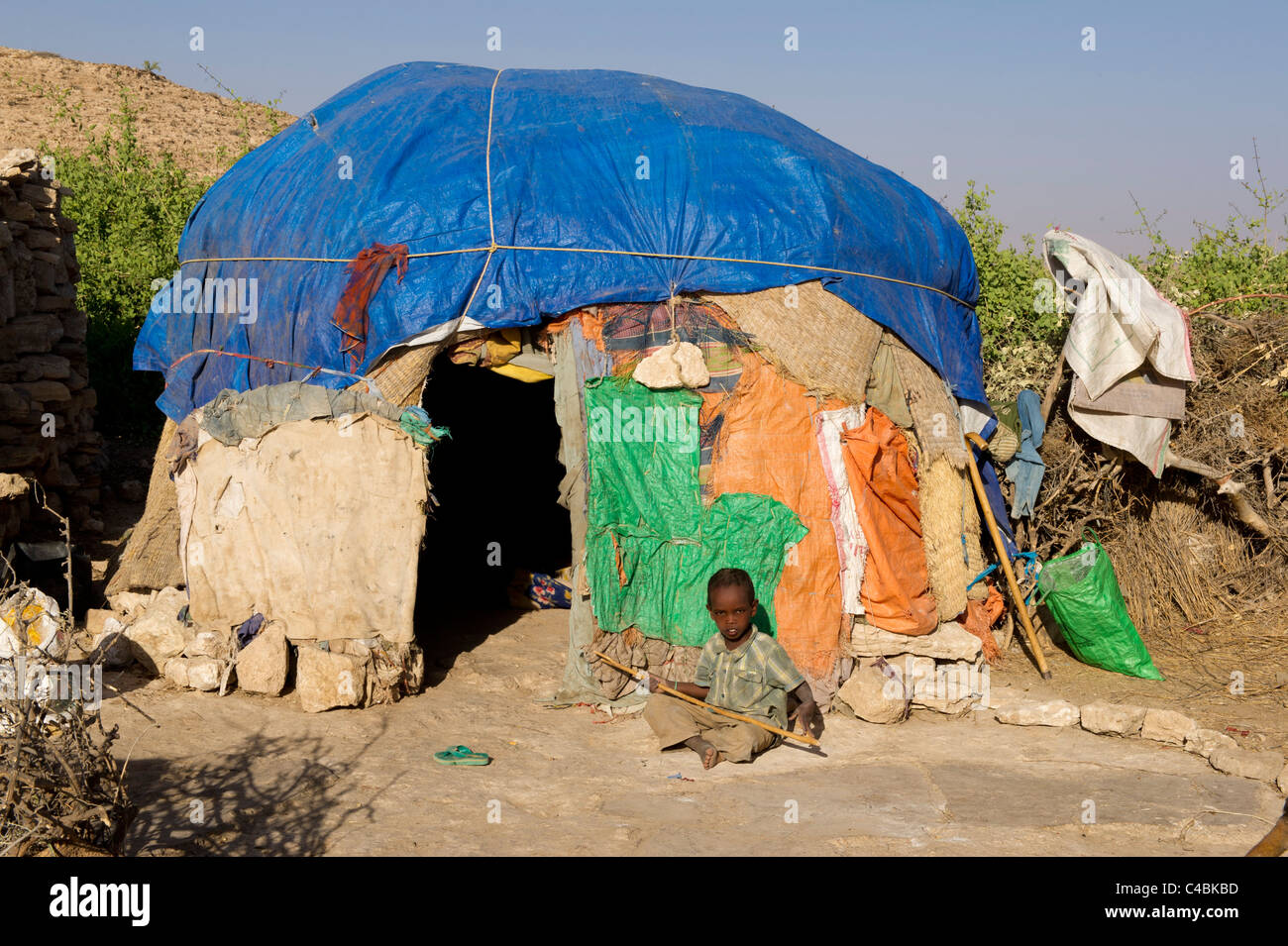 nomadic homestead, Somaliland, Somalia Stock Photo