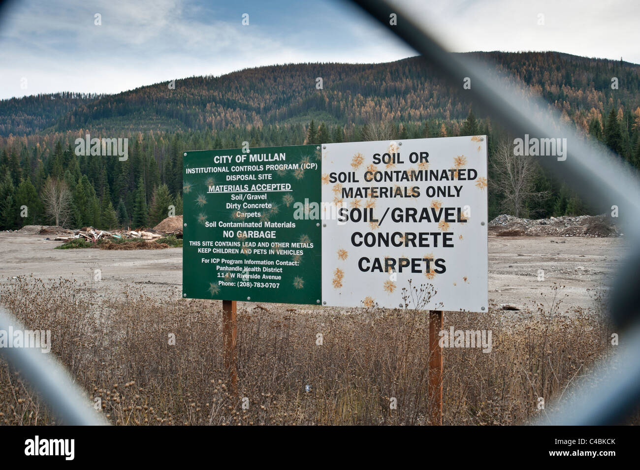 Disposal site in Mullan, Idaho for contaminated soil Stock Photo Alamy