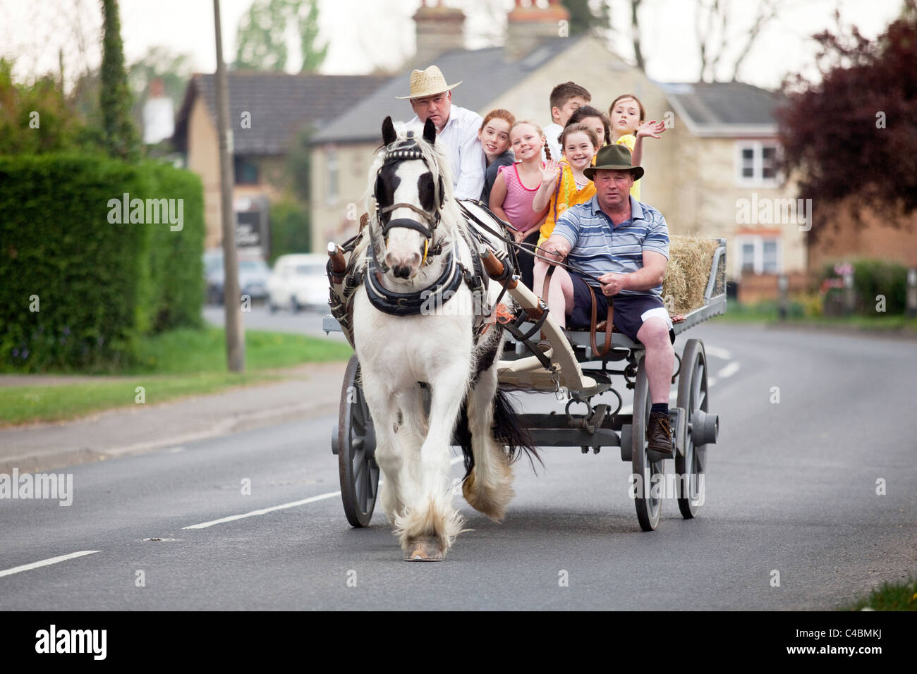 gypsy horse and Cart at Histon and Cottenham car rally. Cambridge UK