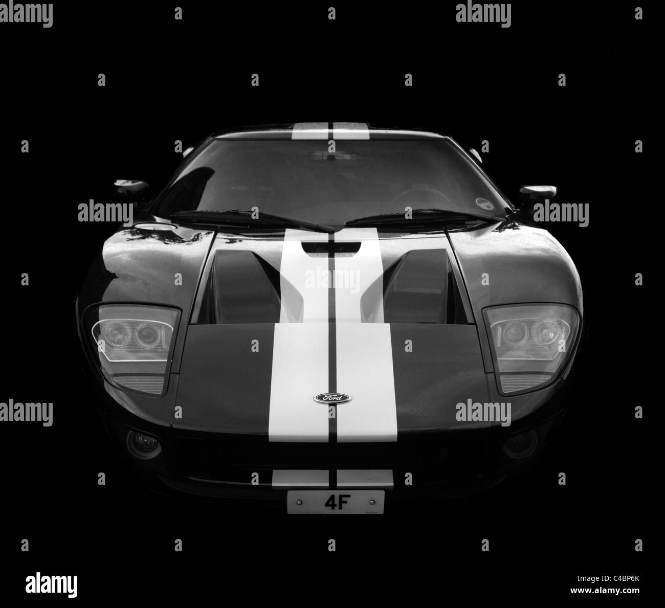 Front view of a Ford GT in black and white Stock Photo - Alamy