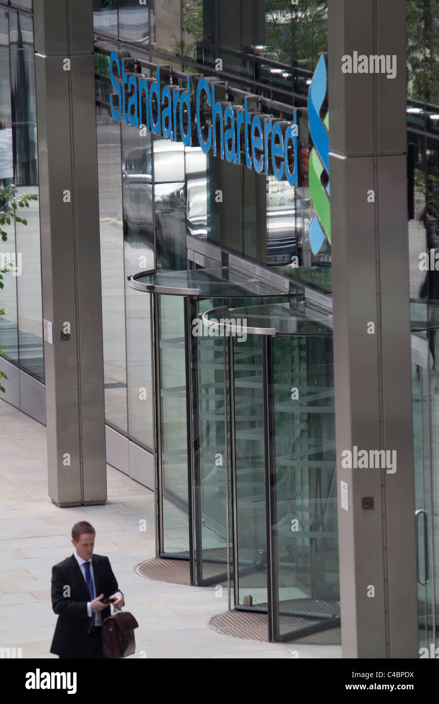 Entrance To Standard Chartered Bank Entrance City Of London Stock