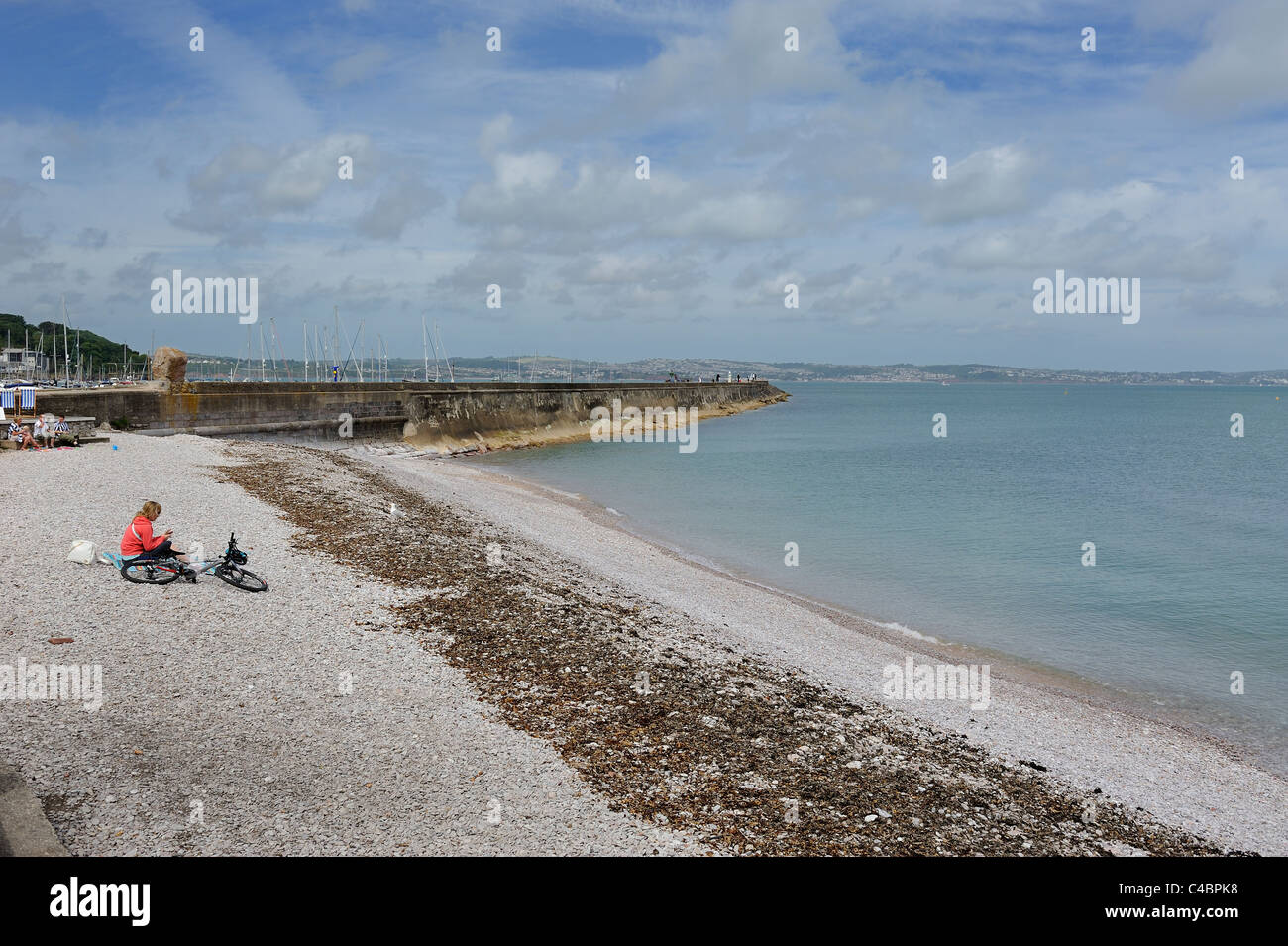 breakwater beach brixham devon england uk Stock Photo - Alamy