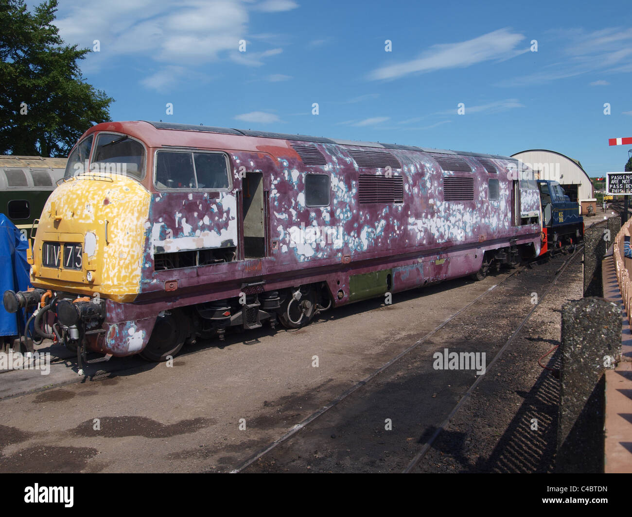 Old diesel train undergoing restoration at Willaton diesel depot. West