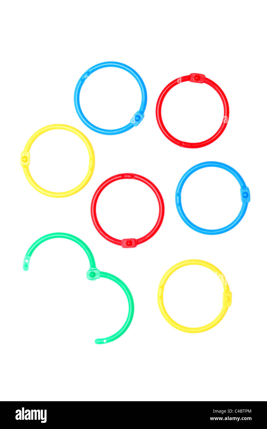 Paper rings isolated on white background Stock Photo Alamy