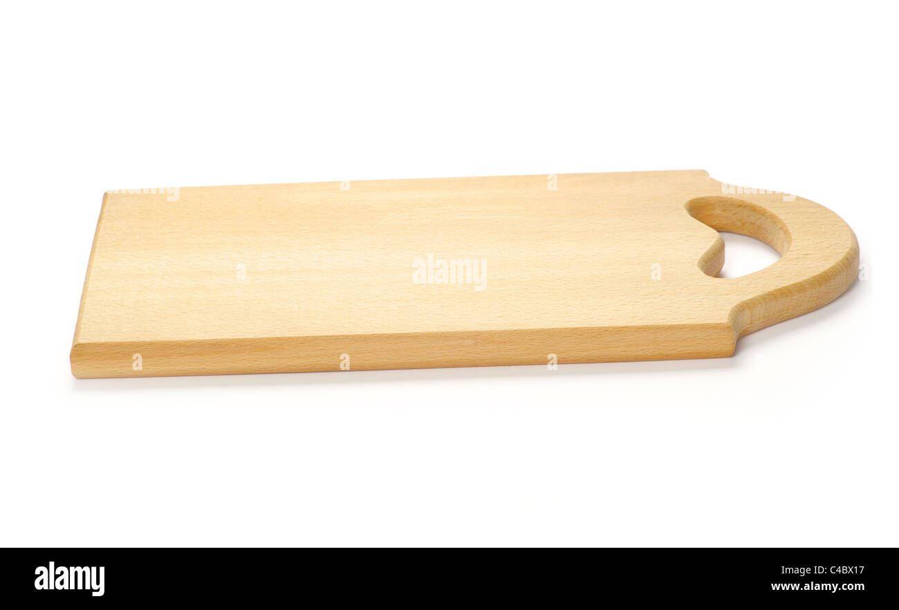 Wooden chopping board isolated on white background Stock Photo