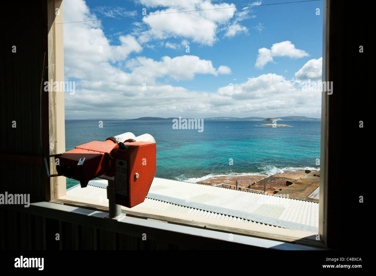 View of Frenchman Bay from Cheynes IV Whalechaser ship. Whale World museum, Frenchman Bay, Albany, Western Australia, Australia Stock Photo