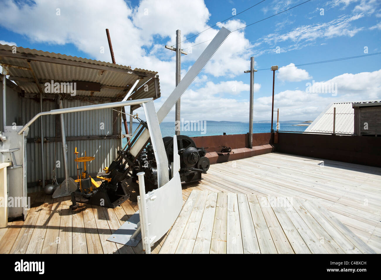 Cutting-deck at the former Cheynes Beach Whaling Station.  Frenchman Bay, Albany, Western Australia, Australia Stock Photo