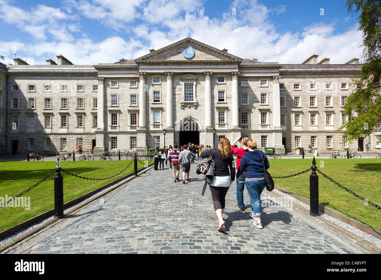 Dublin, Ireland - May 19th, 2011: One of the greatest Dublin landmarks  Trinity College. A lot of tourists and students can be se Stock Photo -  Alamy