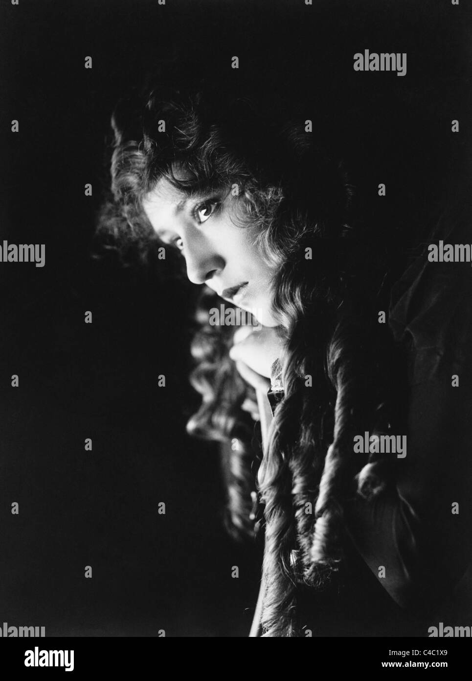 Vintage portrait photo circa 1910s of Canadian-born film actress Mary Pickford (1892 - 1979). Stock Photo