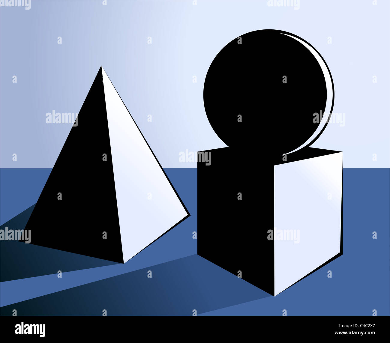 Illustration of a cone and spheres Stock Photo Alamy