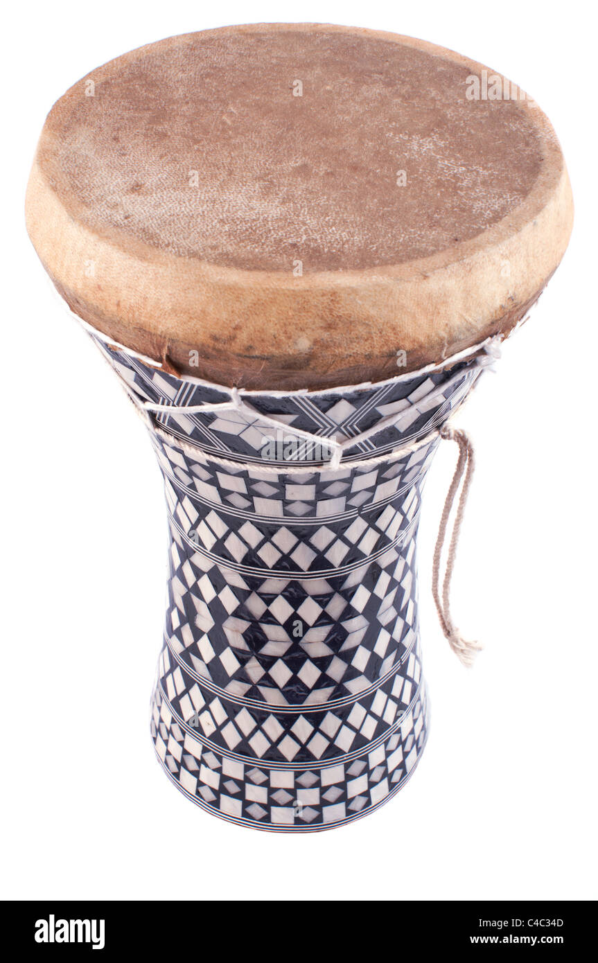 Ethnic drums isolated on white background Stock Photo