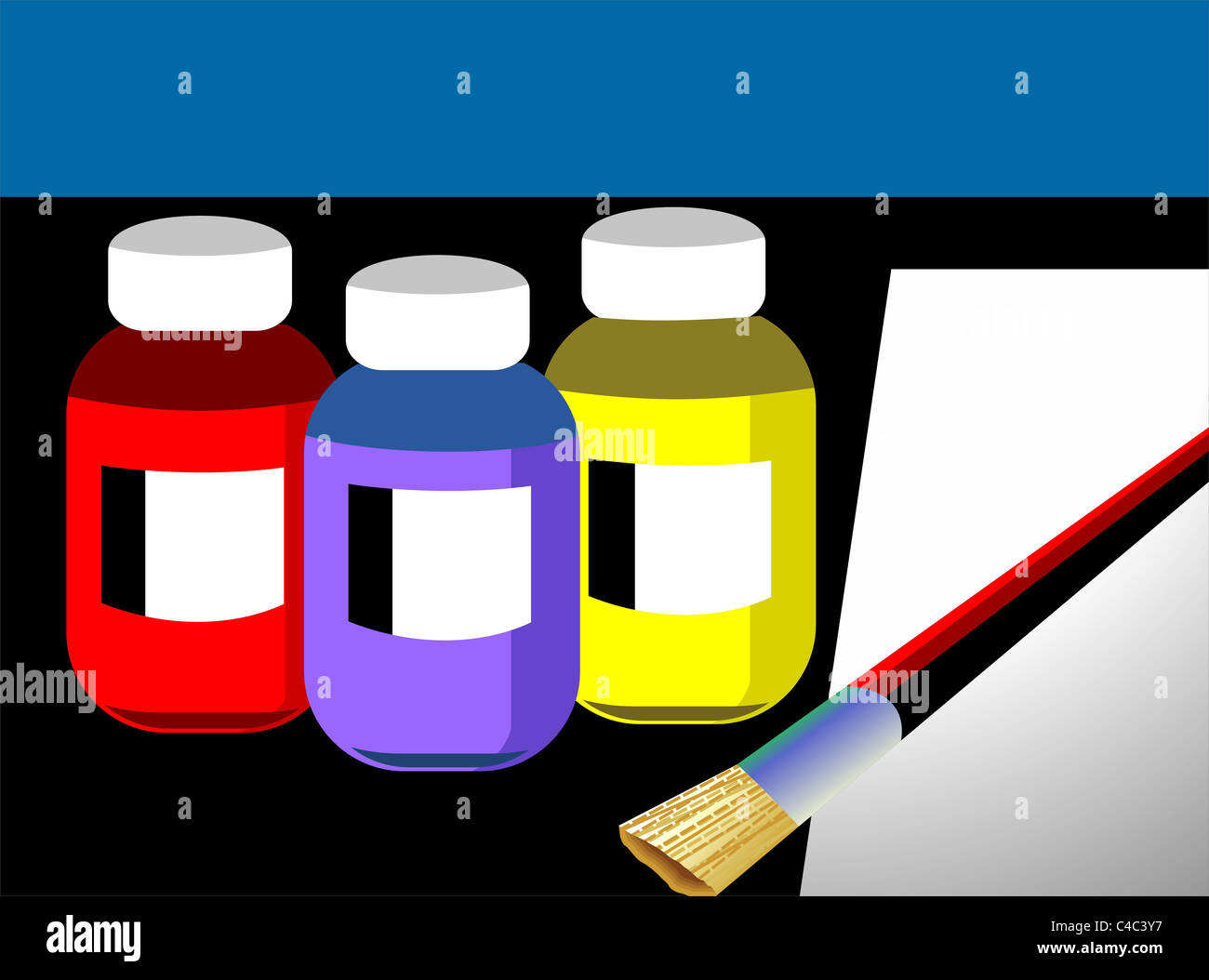 brush Colour bottles Stock Photo Alamy