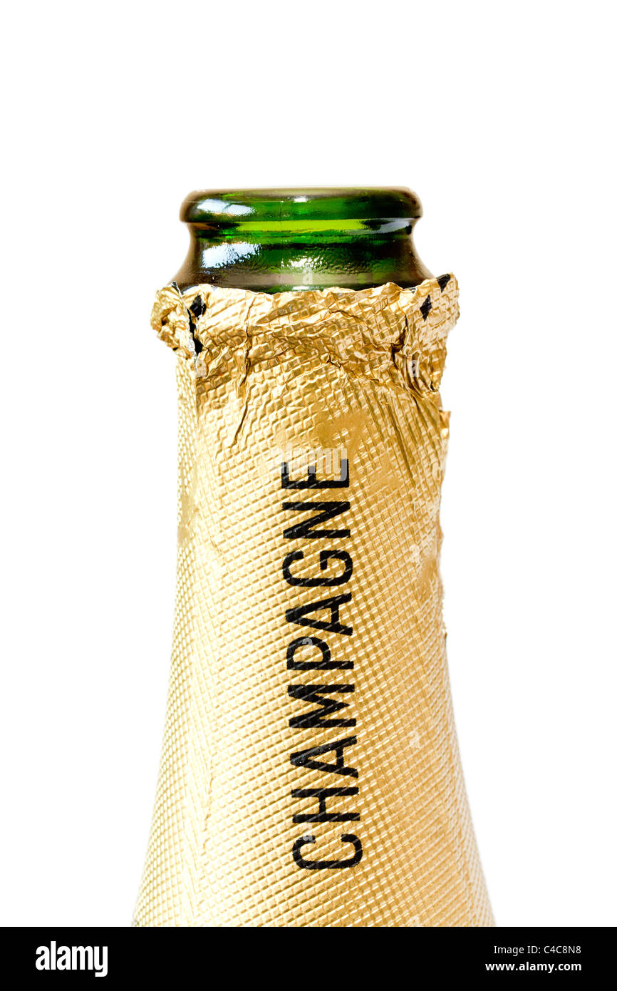 Top of champagne bottle Stock Photo