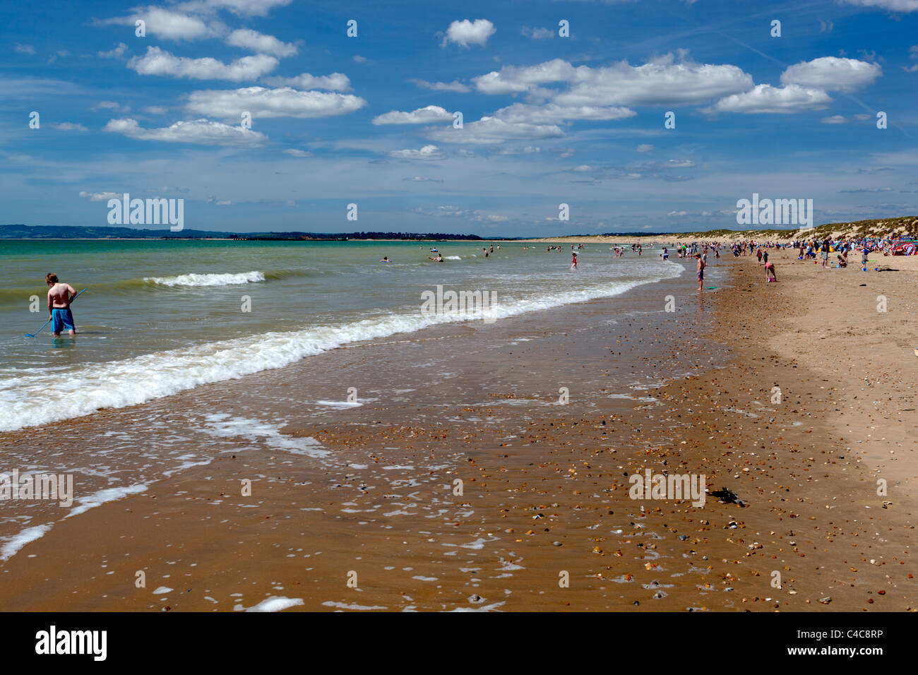 View over beach of Camber Sands Stock Photo