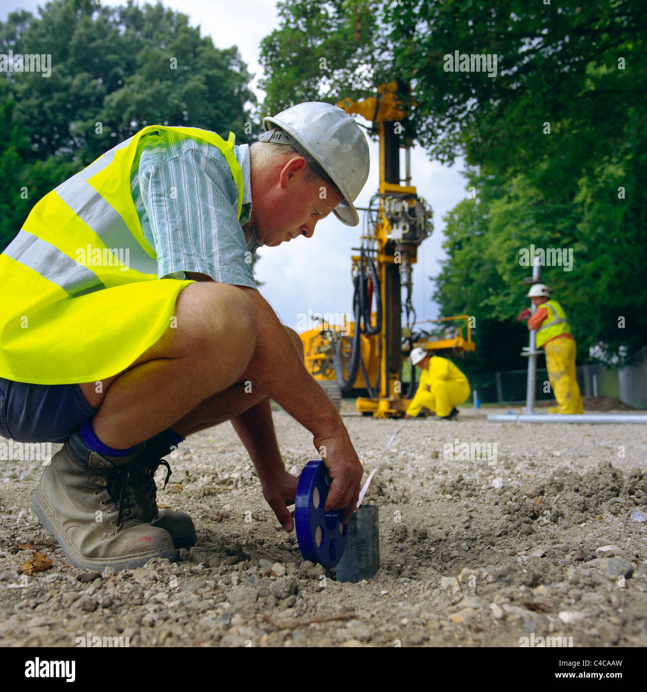 Groundwork and piling on a small construction project Stock Photo Alamy