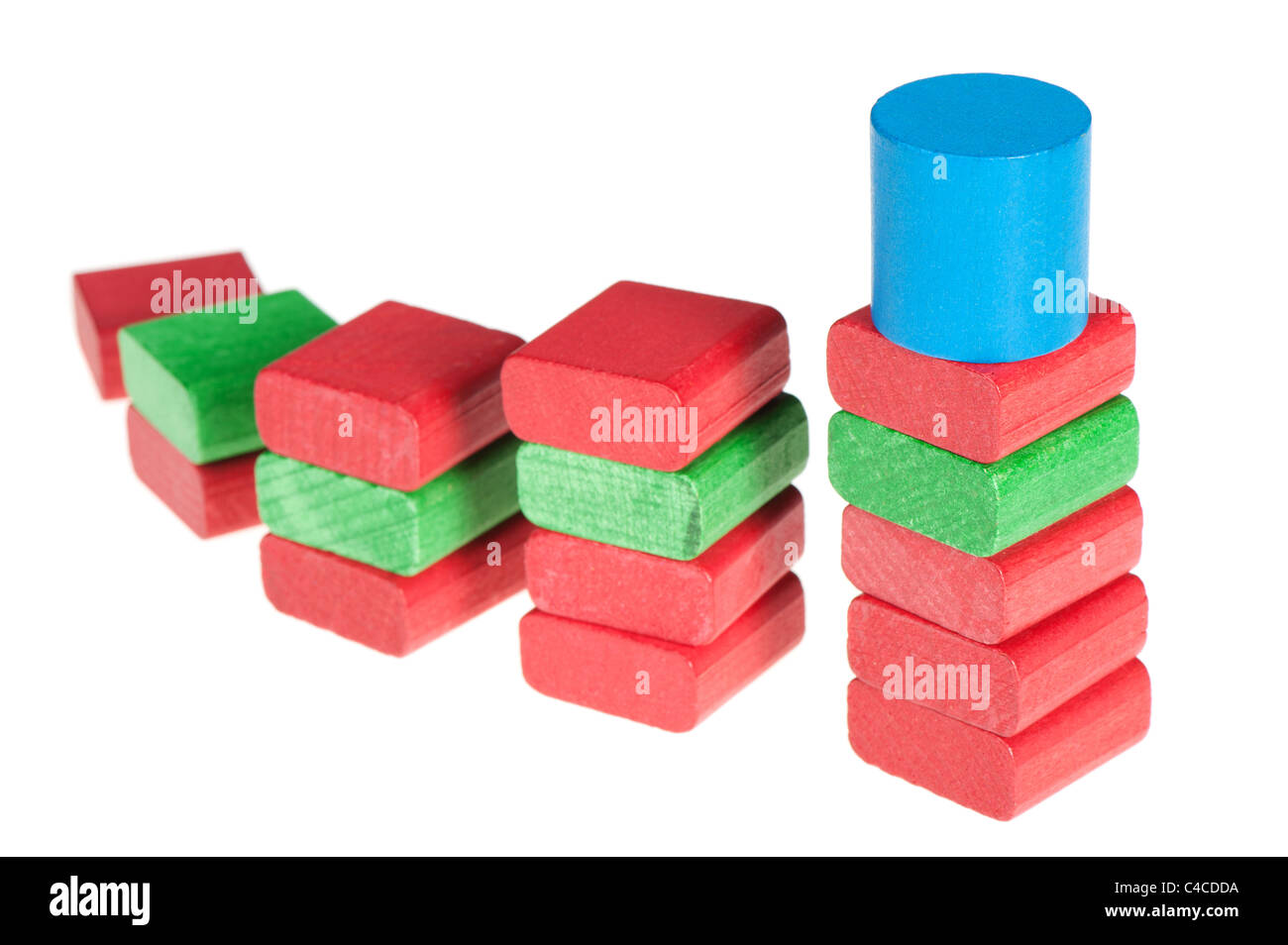 Colour wooden cubes. It is isolated on a white background Stock Photo ...