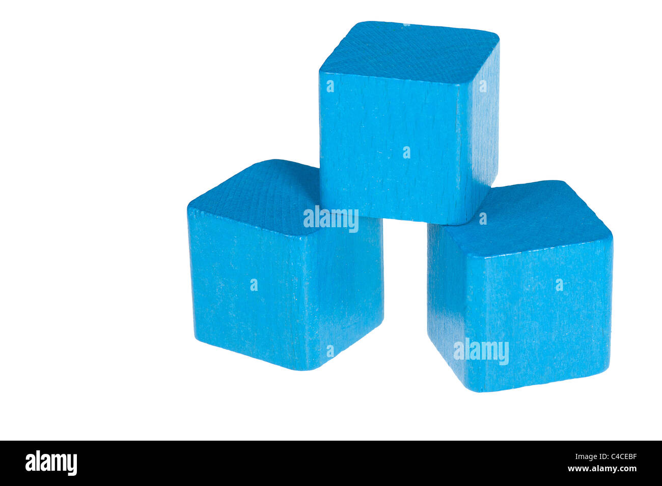 Blue wooden cubes. It is isolated on a white background Stock Photo - Alamy