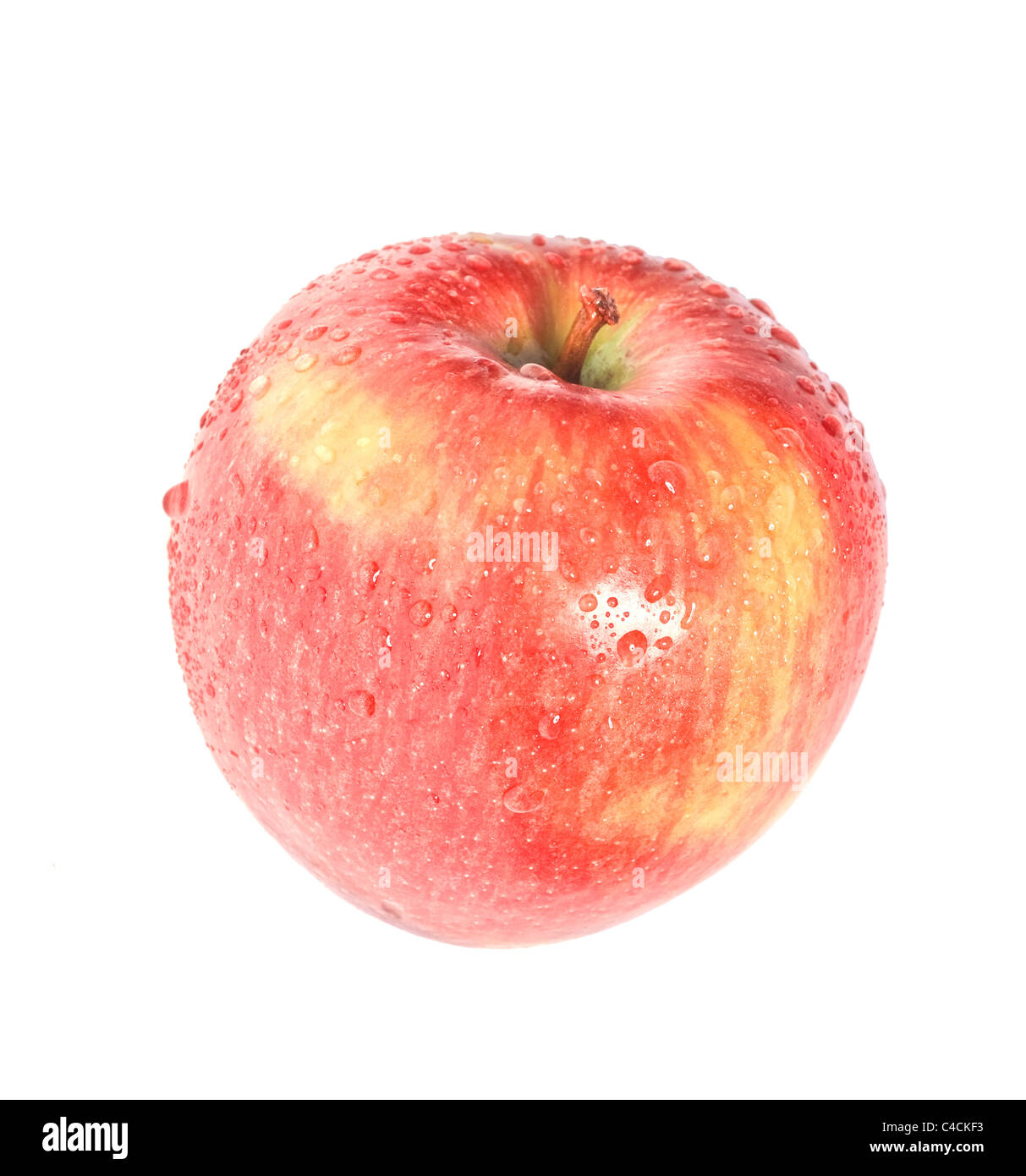 red wet apple isolated on white Stock Photo - Alamy