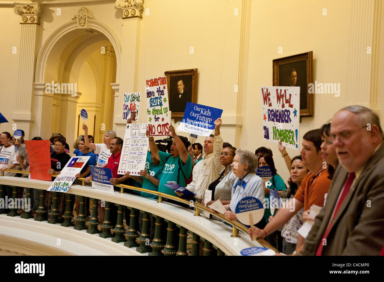 Group of parents, students and teachers gather at Texas Capitol to
