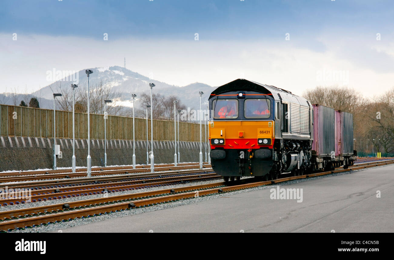 Donnington Rail Freight Depot, Telford, Shropshire, Stock Photo