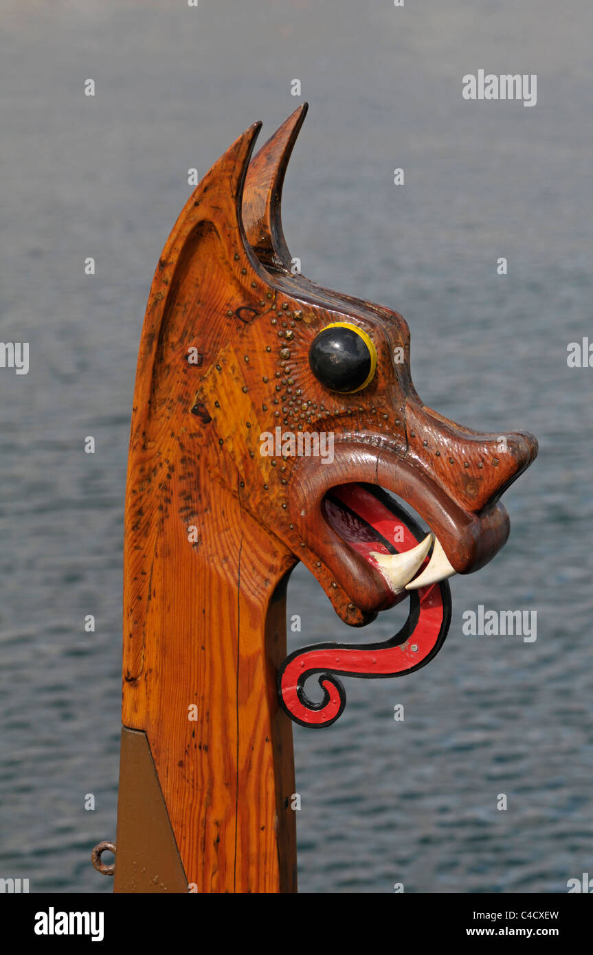 viking ship dragon head template