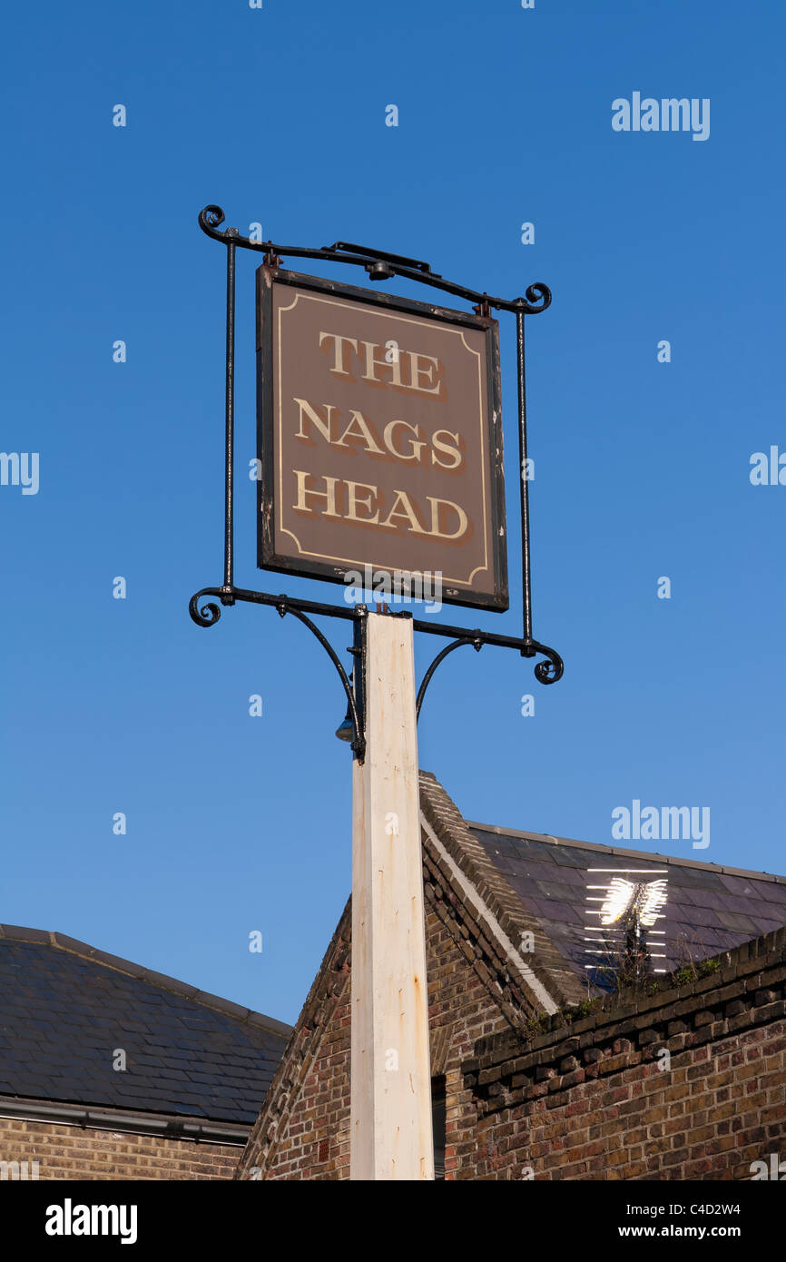 Pub sign the Nag's Head,Walthamstow,London, England Stock Photo