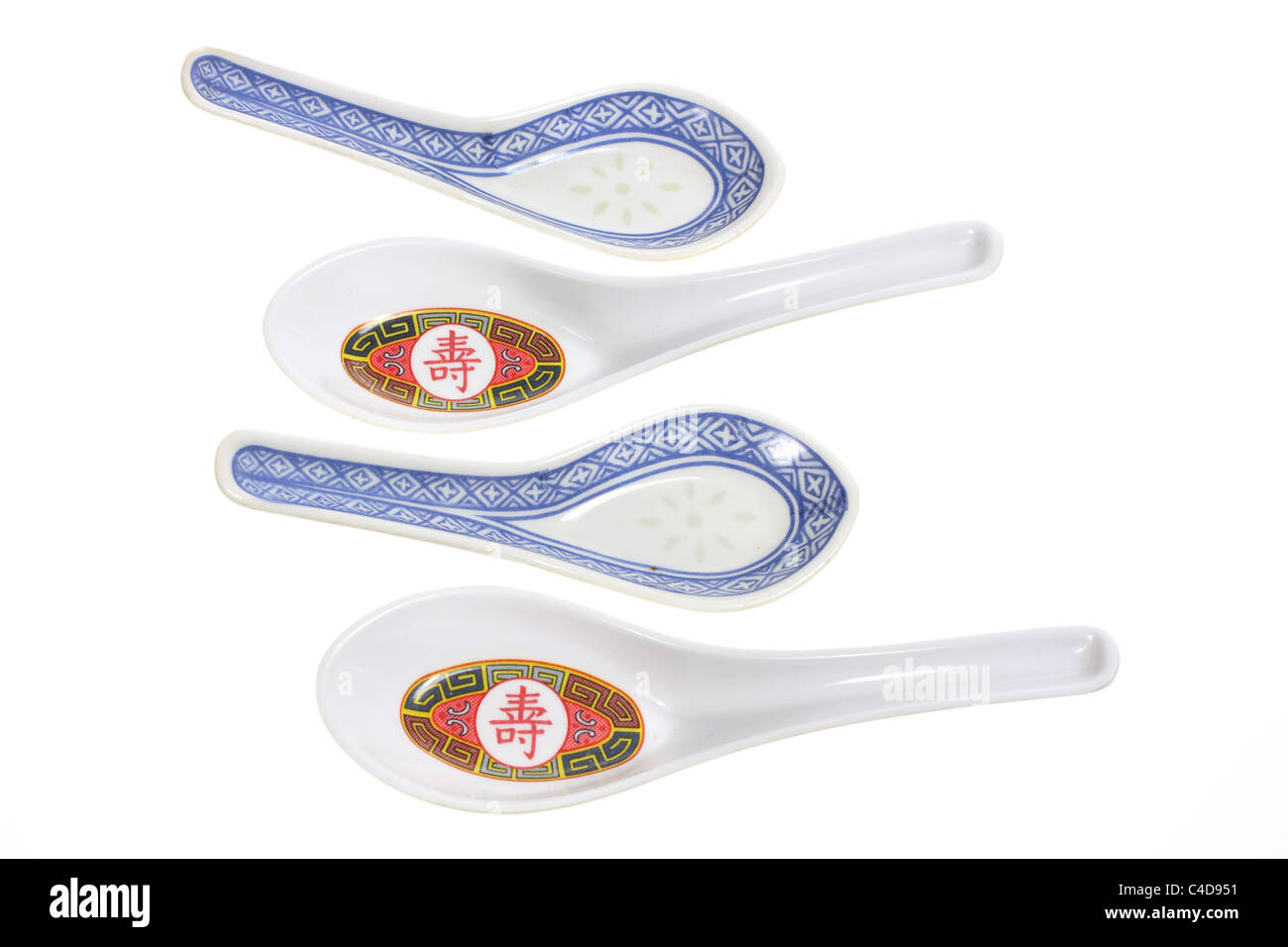 Chinese Soup Spoons Stock Photo Alamy