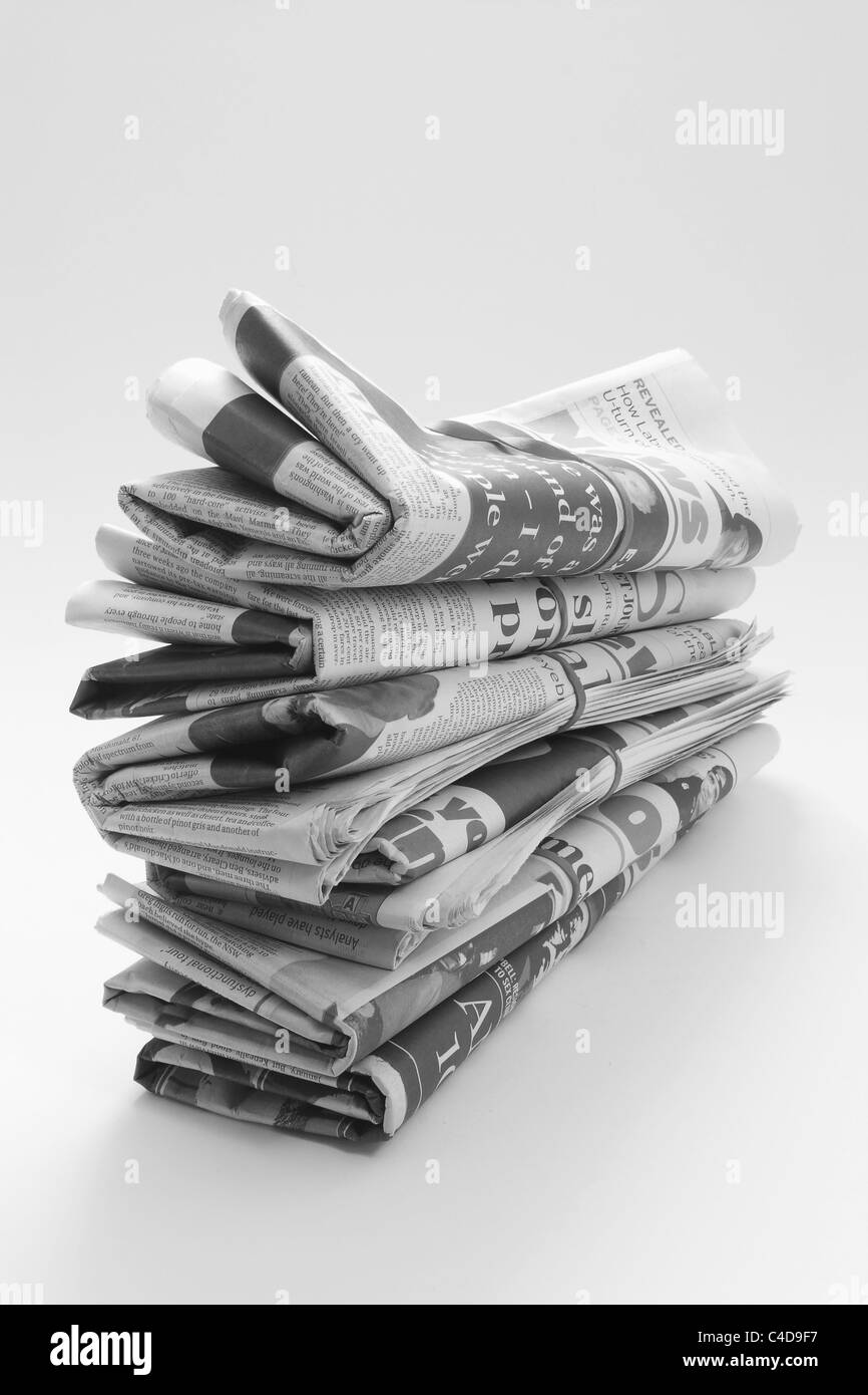 Bundles of Newspapers Stock Photo Alamy