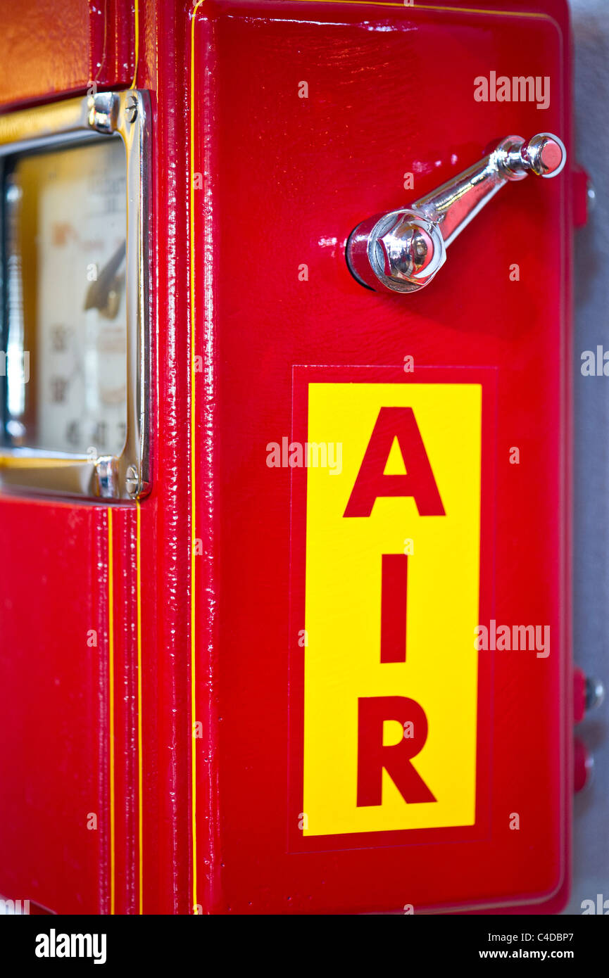 Vintage air compressor for automobiles Stock Photo