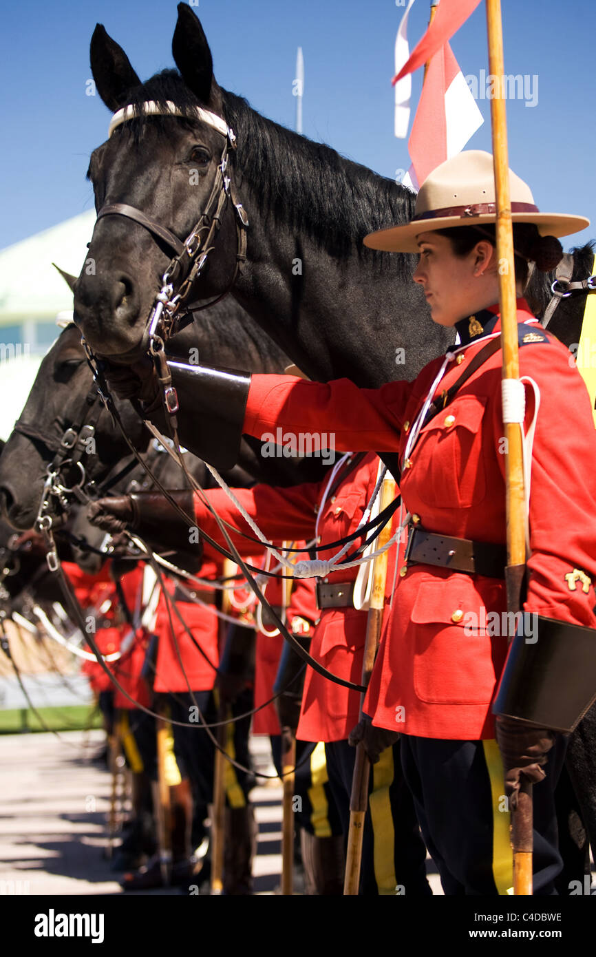 May 2011, Ottawa Ontario Canada. Images from the Royal Canadian Mounted Police's Musical Ride commissioners review. Stock Photo