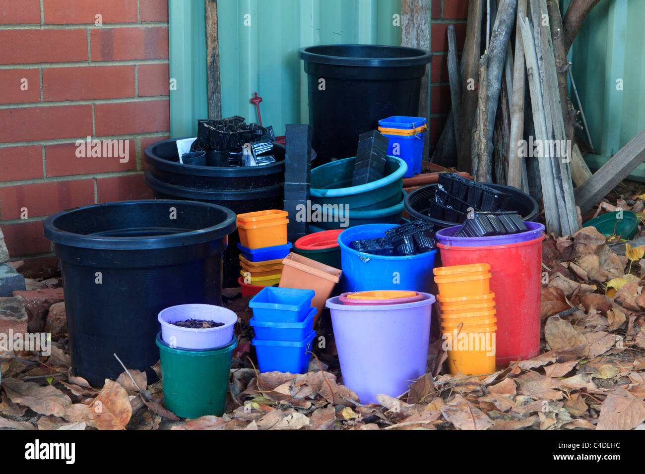 Plastic plant pots Stock Photo Alamy