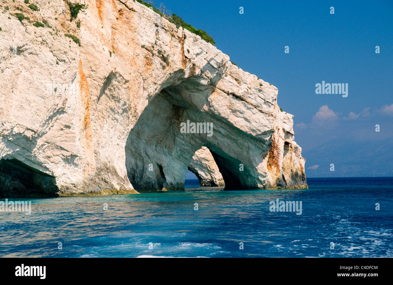 the blue caves, skinari, zakynthos/zante, ionian islands, greece. Stock Photo